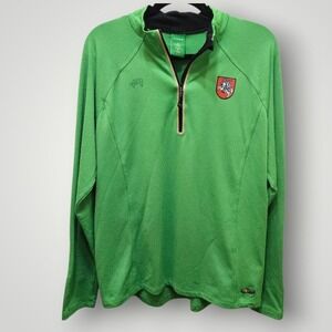 Audimas Lithuania National Olympic Team 1/4 Zip Pullover Mens Medium Green Vytis
